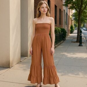 Anthropologie dark blush wide leg